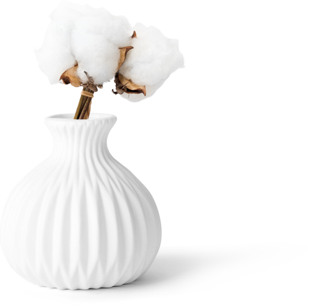 Vasinho branco que simula a plasticidade do papel